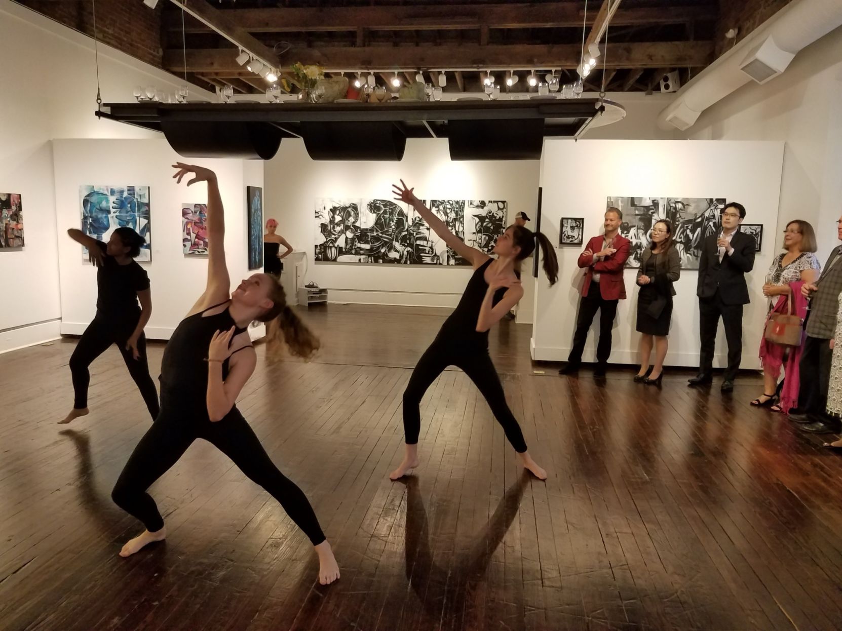 Herron students dancing, descending table